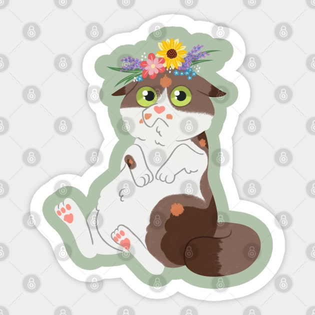 Cat Bloom Sticker by ScintillaDesiderata 